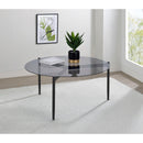  Coaster Furniture Rosalie 710168 Round Smoked Glass Top Coffee Table - Grey IMAGE 2