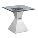  Coaster Furniture Jenny 710207 Glass Top Stainless Steel Side End Table - Chrome IMAGE 1