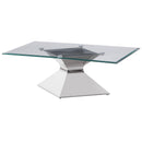  Coaster Furniture Jenny 710208 Glass Top Stainless Steel Coffee Table - Chrome IMAGE 4