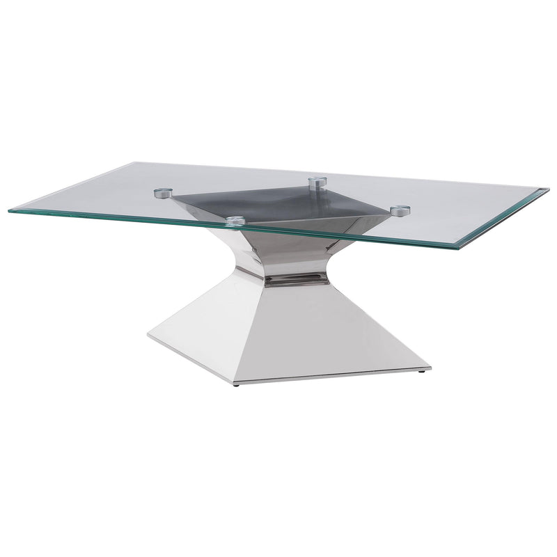  Coaster Furniture Jenny 710208 Glass Top Stainless Steel Coffee Table - Chrome IMAGE 4