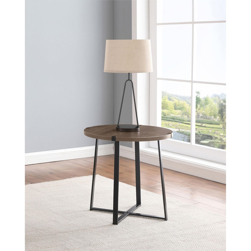  Coaster Furniture Marcus 710297 Round Engineered Wood Side End Table - Light Brown IMAGE 2