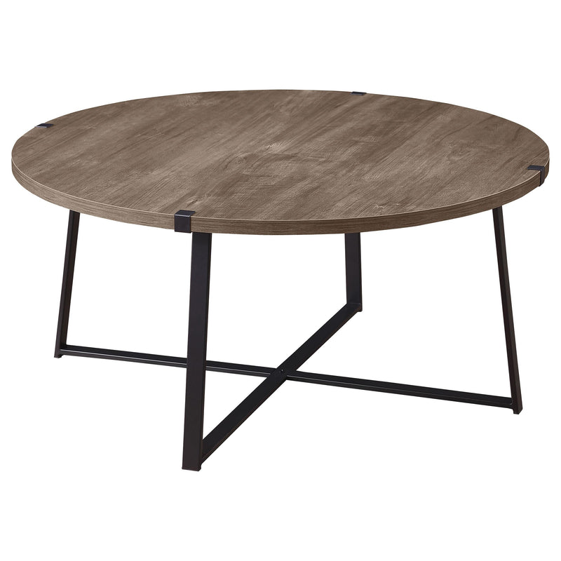  Coaster Furniture Marcus 710298 Round Engineered Wood Coffee Table - Light Brown IMAGE 1