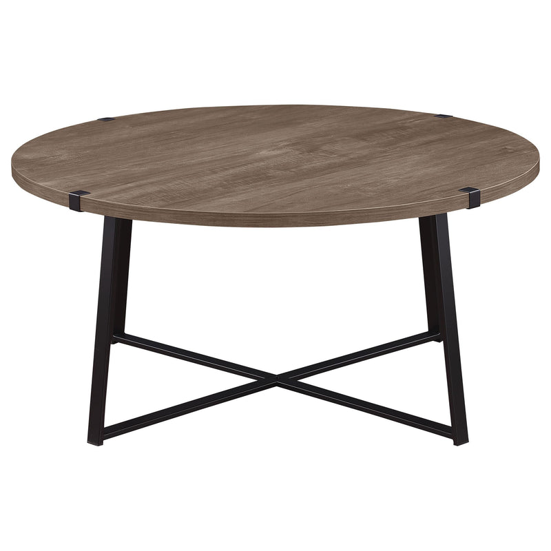  Coaster Furniture Marcus 710298 Round Engineered Wood Coffee Table - Light Brown IMAGE 3