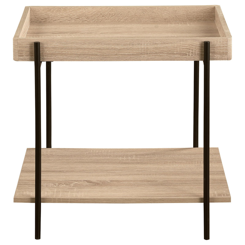  Coaster Furniture Fallon 710307 Square Engineered Wood End Table - Light Brown IMAGE 3