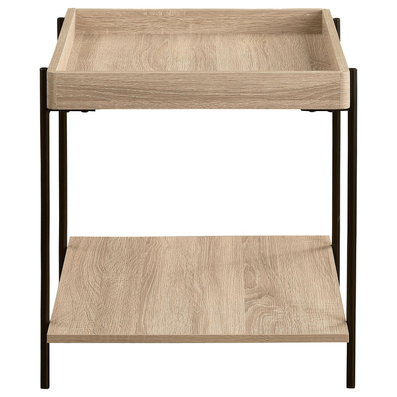  Coaster Furniture Fallon 710307 Square Engineered Wood End Table - Light Brown IMAGE 5