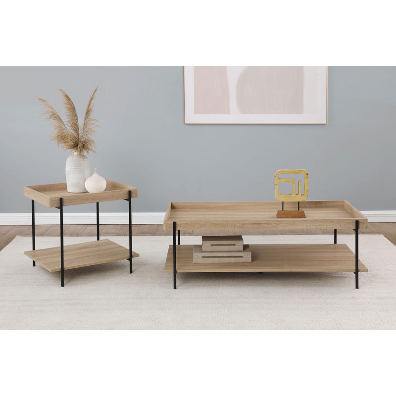  Coaster Furniture Fallon 710307 Square Engineered Wood End Table - Light Brown IMAGE 6