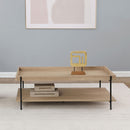  Coaster Furniture Fallon 710308 Rectangular Engineered Wood Coffee Table - Light Brown IMAGE 2