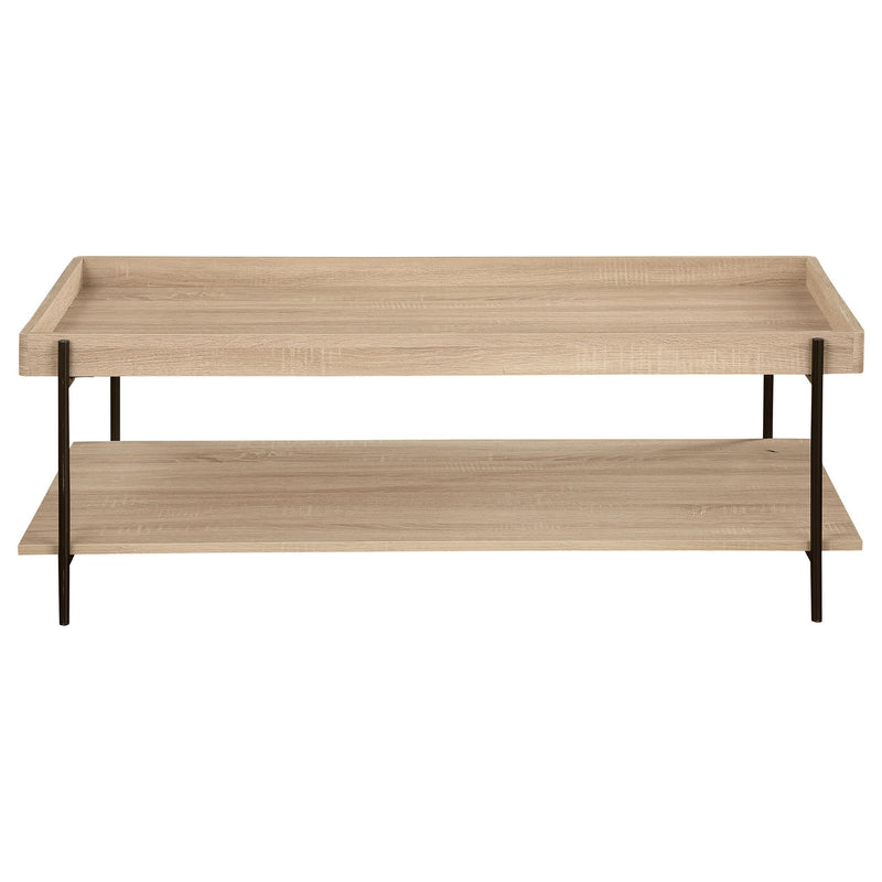  Coaster Furniture Fallon 710308 Rectangular Engineered Wood Coffee Table - Light Brown IMAGE 3