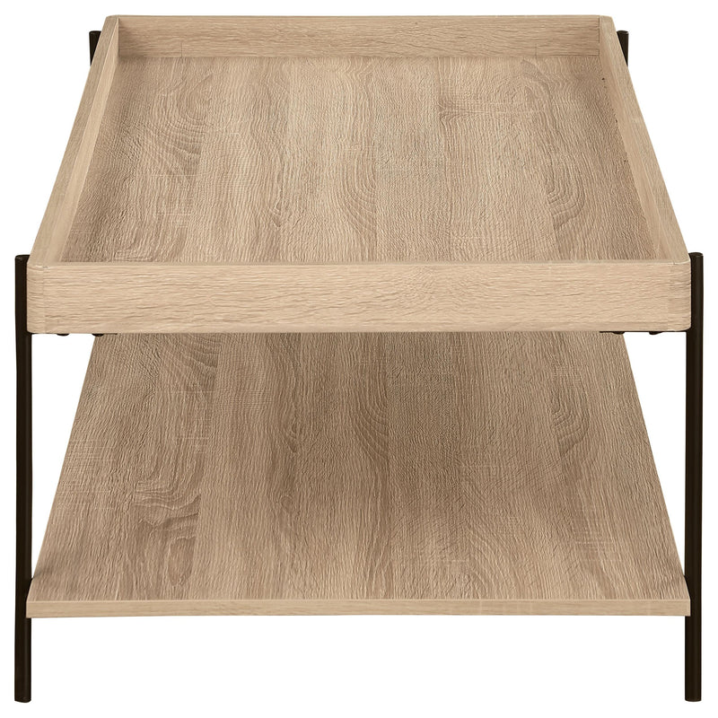  Coaster Furniture Fallon 710308 Rectangular Engineered Wood Coffee Table - Light Brown IMAGE 5