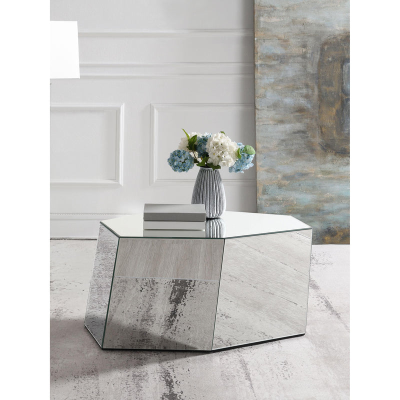  Coaster Furniture Capella 710446 Mirrored Abstract Geometric Coffee Table - Silver IMAGE 2