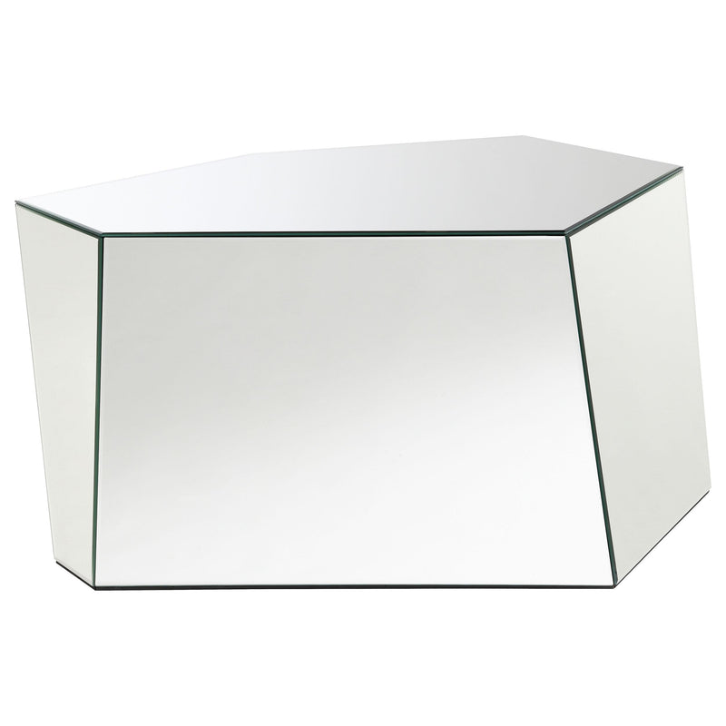  Coaster Furniture Capella 710446 Mirrored Abstract Geometric Coffee Table - Silver IMAGE 3