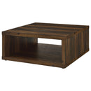  Coaster Furniture Frisco 710508 Square Engineered Wood Coffee Table - Dark Pine IMAGE 4