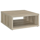  Coaster Furniture Frisco 710518 Square Engineered Wood Coffee Table - Distressed Pine IMAGE 1