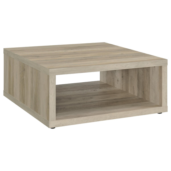  Coaster Furniture Frisco 710518 Square Engineered Wood Coffee Table - Distressed Pine IMAGE 1