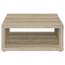  Coaster Furniture Frisco 710518 Square Engineered Wood Coffee Table - Distressed Pine IMAGE 3