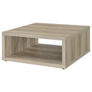  Coaster Furniture Frisco 710518 Square Engineered Wood Coffee Table - Distressed Pine IMAGE 4