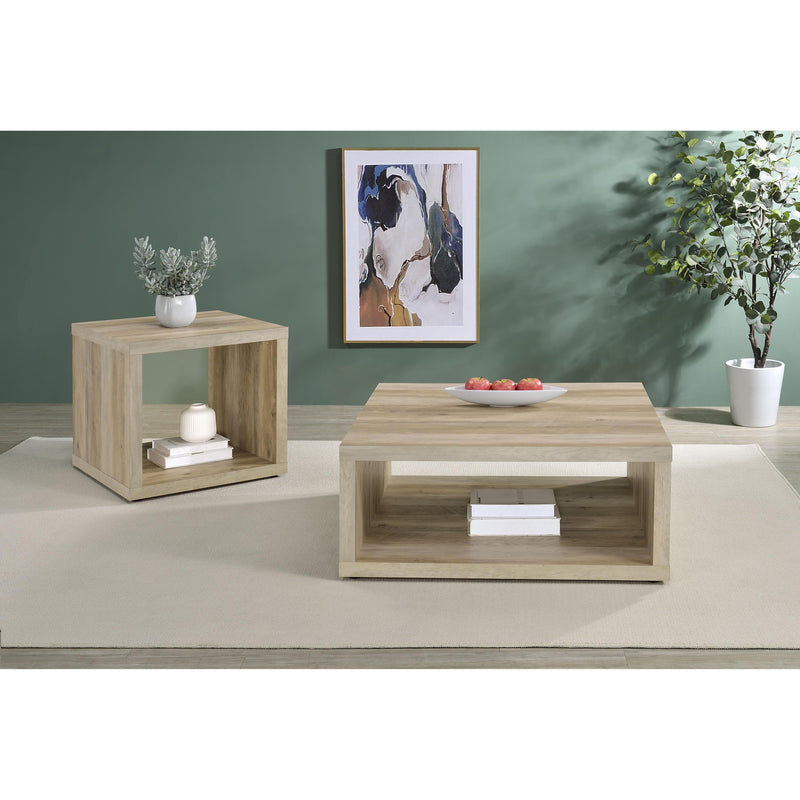  Coaster Furniture Frisco 710518 Square Engineered Wood Coffee Table - Distressed Pine IMAGE 7
