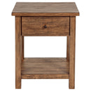  Coaster Furniture Payne 710547 1-Drawer Wood End Table with Shelf - Distressed Brown IMAGE 3