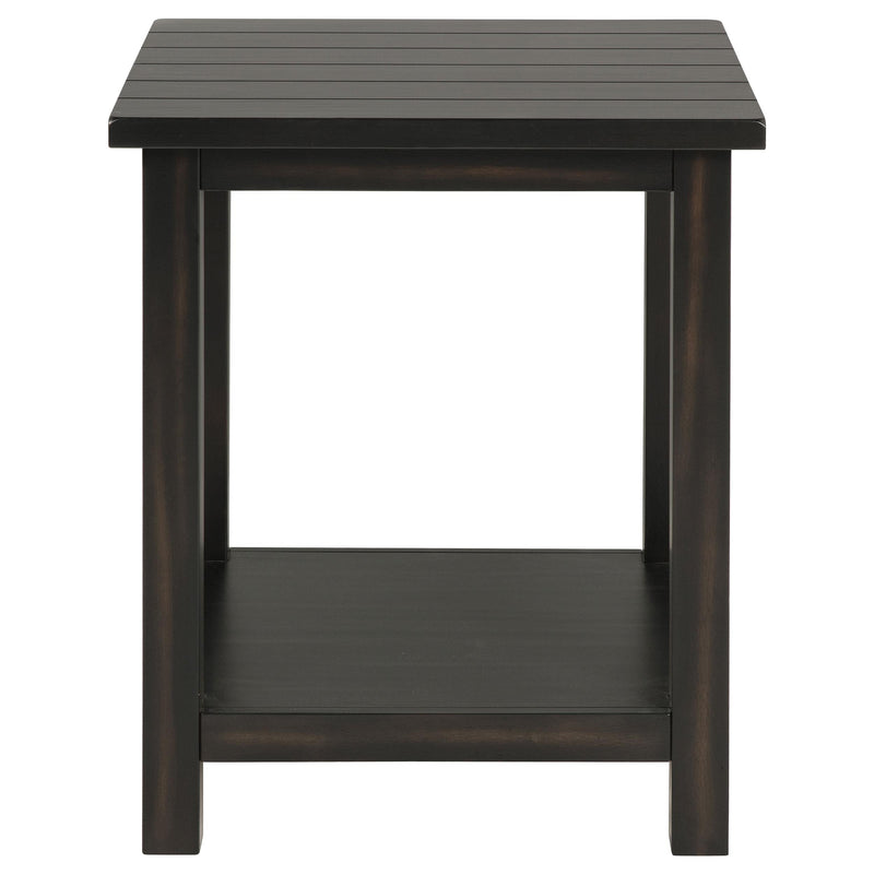  Coaster Furniture Payne 710566 Wood End Table with Shelf - Distressed Java IMAGE 2