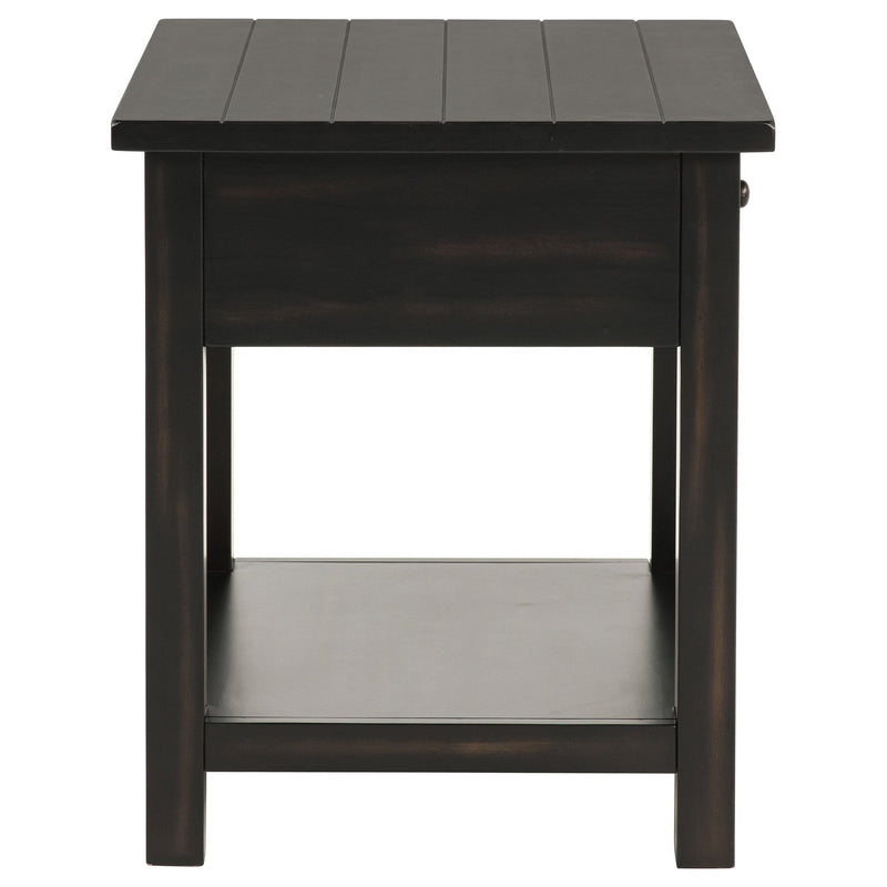 Coaster Furniture Payne 710567 1-Drawer Wood End Table with Shelf - Distressed Java IMAGE 6