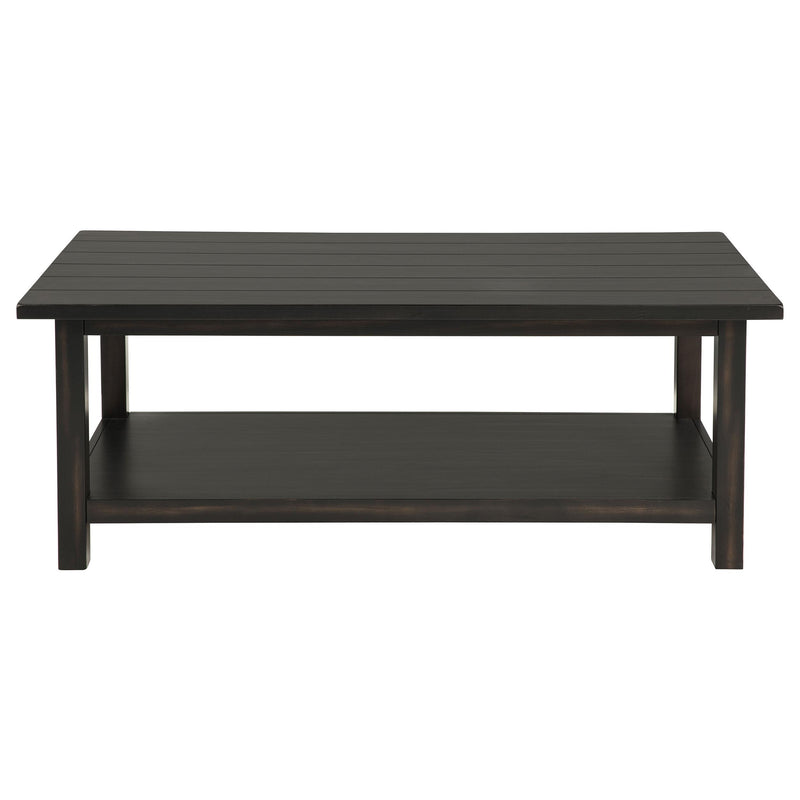  Coaster Furniture Payne 710568 Wood Coffee Table with Shelf - Distressed Java IMAGE 2