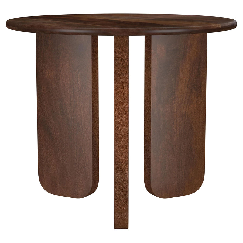  Coaster Furniture Dale 721997 Round Solid Mango Wood Side End Table - Brown IMAGE 3