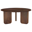  Coaster Furniture Dale 721998 Round Solid Mango Wood Coffee Table - Brown IMAGE 1