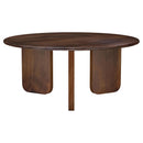  Coaster Furniture Dale 721998 Round Solid Mango Wood Coffee Table - Brown IMAGE 3