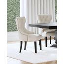  Coaster Furniture Baney 115572 Fabric Upholstered Dining Side Chair - Beige and Black IMAGE 2