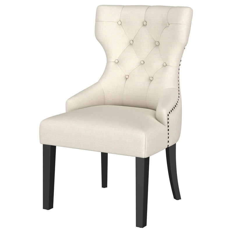  Coaster Furniture Baney 115572 Fabric Upholstered Dining Side Chair - Beige and Black IMAGE 4