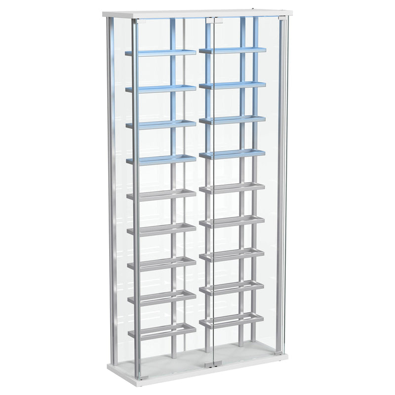  Coaster Furniture Montara 182037 Tempered Glass Wine Storage LED Curio Cabinet - Chrome IMAGE 10