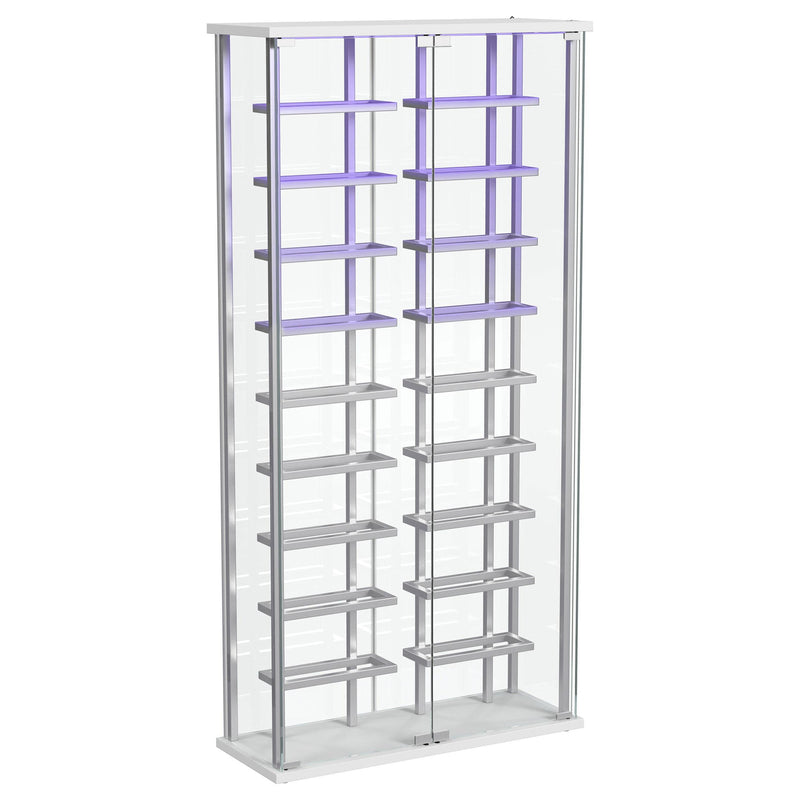  Coaster Furniture Montara 182037 Tempered Glass Wine Storage LED Curio Cabinet - Chrome IMAGE 11
