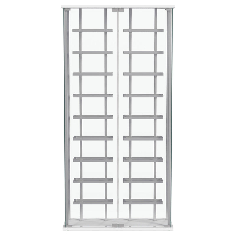  Coaster Furniture Montara 182037 Tempered Glass Wine Storage LED Curio Cabinet - Chrome IMAGE 12