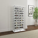  Coaster Furniture Montara 182037 Tempered Glass Wine Storage LED Curio Cabinet - Chrome IMAGE 2