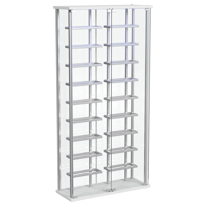  Coaster Furniture Montara 182037 Tempered Glass Wine Storage LED Curio Cabinet - Chrome IMAGE 4
