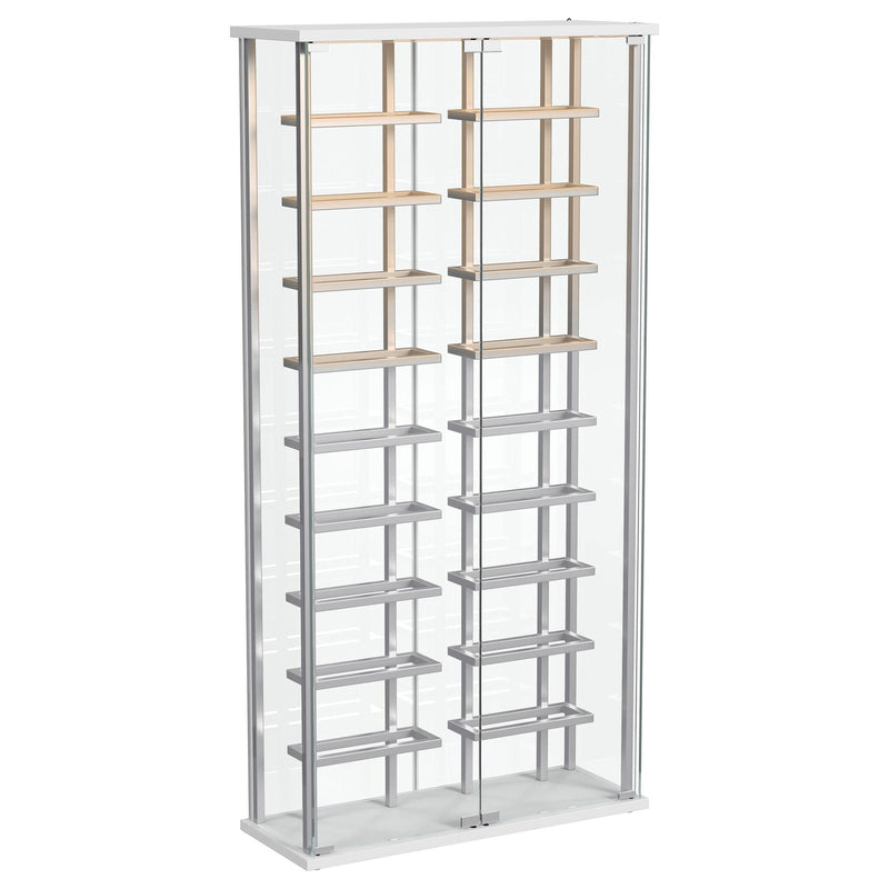  Coaster Furniture Montara 182037 Tempered Glass Wine Storage LED Curio Cabinet - Chrome IMAGE 5