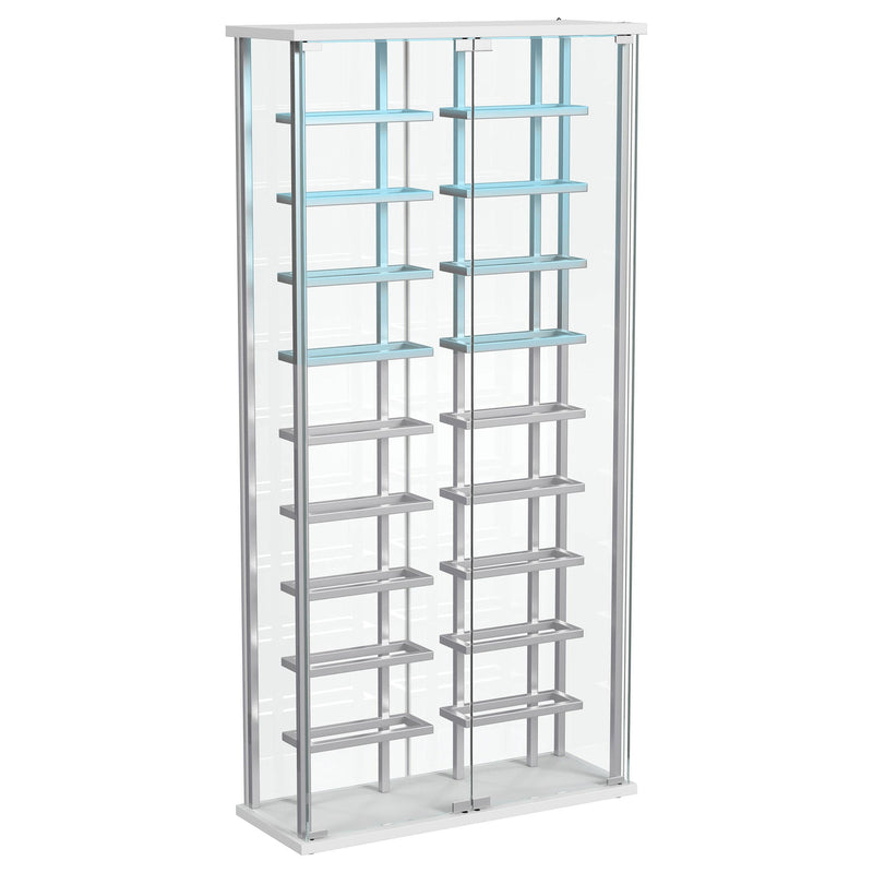  Coaster Furniture Montara 182037 Tempered Glass Wine Storage LED Curio Cabinet - Chrome IMAGE 9