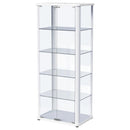  Coaster Furniture Aero 950399 5-shelf Display Curio Cabinet with LED Lighting - White IMAGE 7