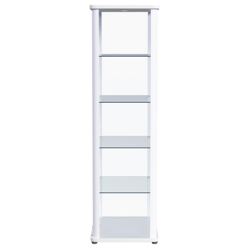  Coaster Furniture Aero 950399 5-shelf Display Curio Cabinet with LED Lighting - White IMAGE 8