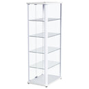  Coaster Furniture Aero 950399 5-shelf Display Curio Cabinet with LED Lighting - White IMAGE 9