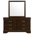  Coaster Furniture Louis Philippe 202413M 6-Drawer Dresser with Mirror - Cappuccino IMAGE 3
