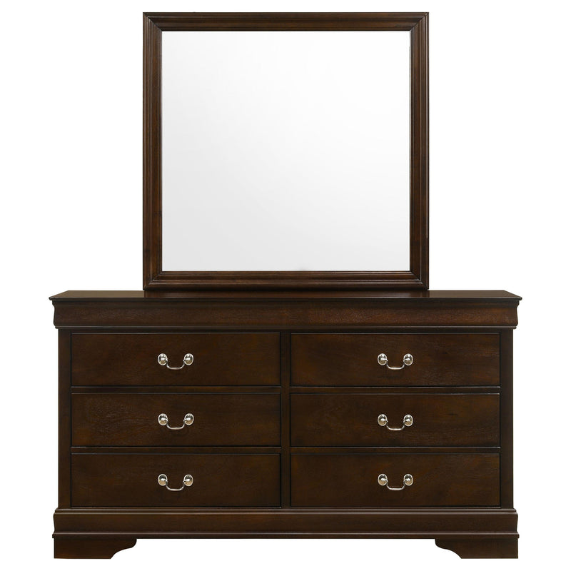  Coaster Furniture Louis Philippe 202413M 6-Drawer Dresser with Mirror - Cappuccino IMAGE 3