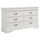  Coaster Furniture Louis Philippe 202443 6-Drawer Dresser - White IMAGE 1