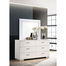  Coaster Furniture Felicity 203503ML 6-Drawer Dresser with LED Mirror - White High Gloss IMAGE 2
