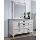  Coaster Furniture Franco 205333M 5-Drawer Dresser with Mirror - Distressed White IMAGE 2