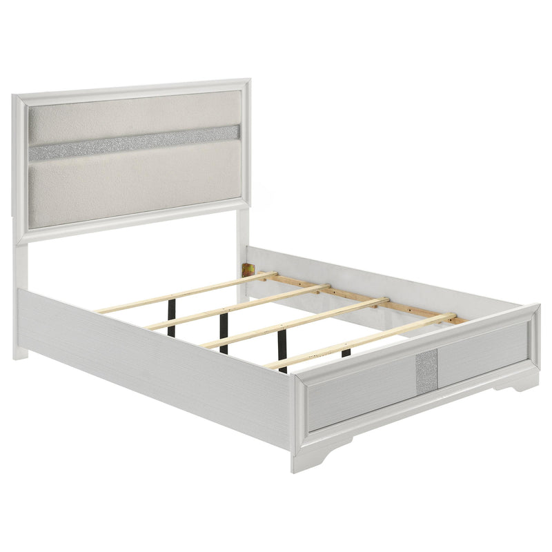  Coaster Furniture Miranda 205110F 54-inch Upholstered Full Panel Bed - White IMAGE 1