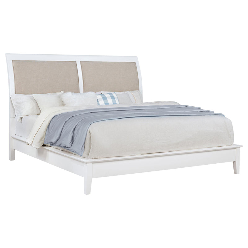  Coaster Furniture Bexhill 223471KE 56-inch Upholstered Eastern King Panel Bed - White IMAGE 2