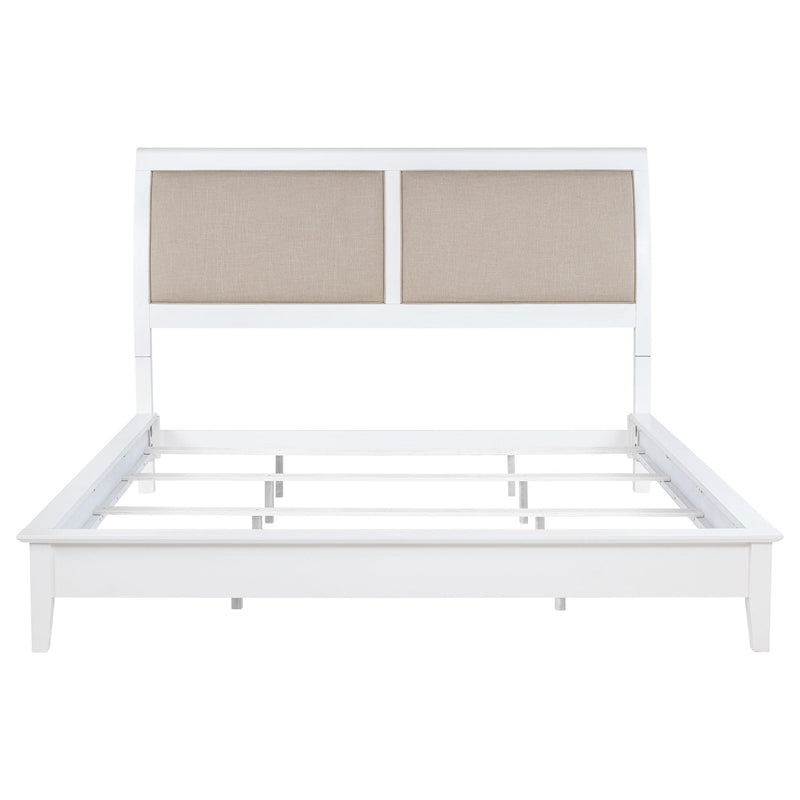  Coaster Furniture Bexhill 223471KE 56-inch Upholstered Eastern King Panel Bed - White IMAGE 3