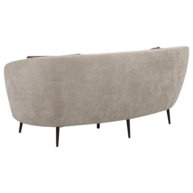  Coaster Furniture Ellorie 504838 Upholstered Channel Back Curved Loveseat - Beige IMAGE 5