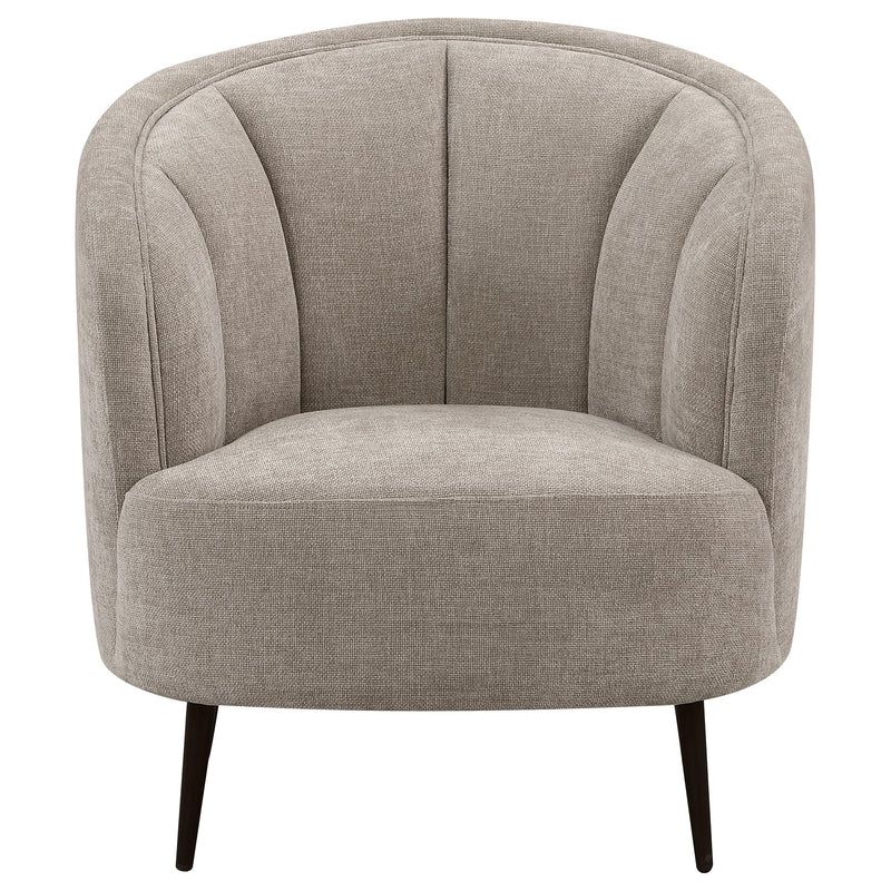 Coaster Furniture Ellorie 504839 Upholstered Channel Back Curved Chair - Beige IMAGE 2
